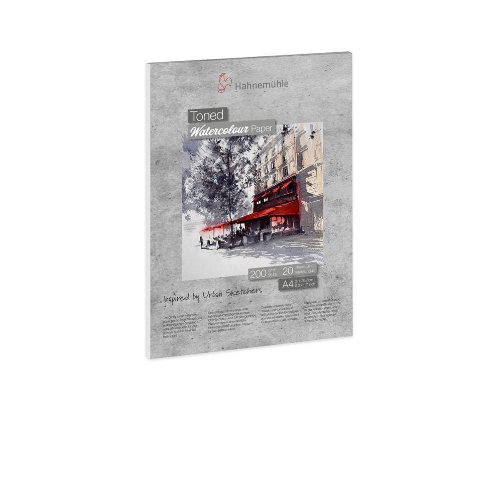 Bloco Toned Watercolour Cinza 200G Textura Fina A4 20 Folhas