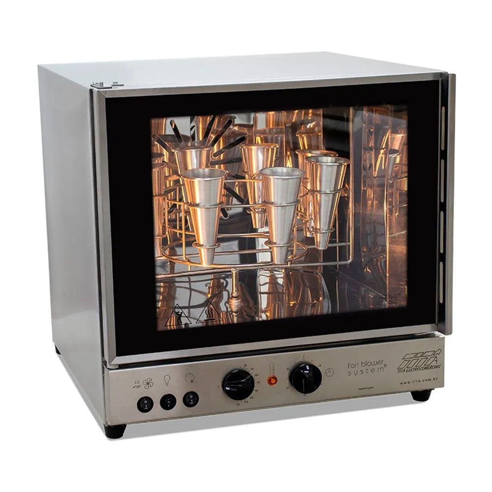 Forno Giratório Elétrico 8 Cones Pizza Modelo FGE CP8 Analógico Titã