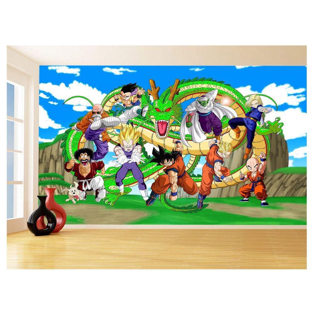 Papel De Parede Dragon Ball Goku Vegeta Anime 3,5M Dbz463