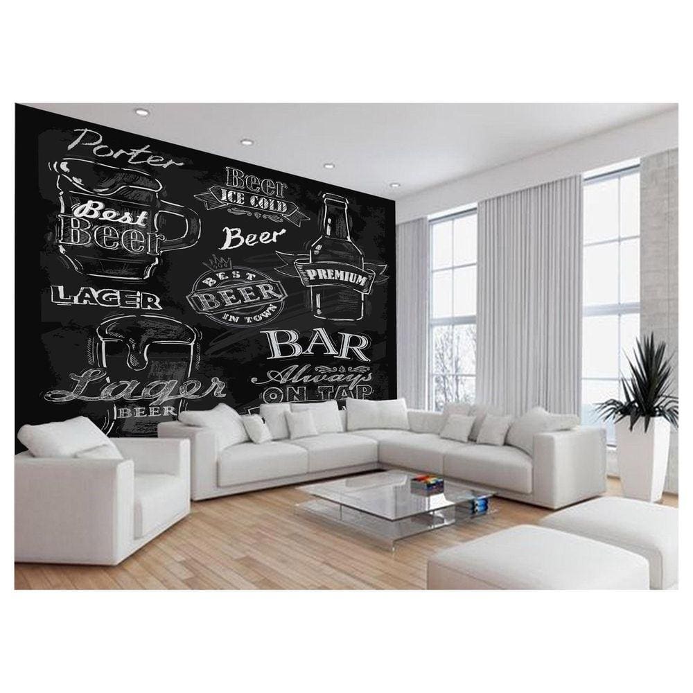 Papel De Parede Estilo Lousa Bebdias Bar Drink 3,5M Lcb16