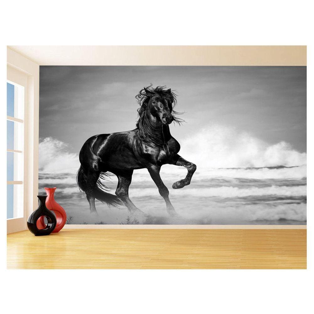 Papel De Parede Animais Cavalo Trotando Campo 3,5M Anm358