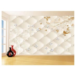 Papel De Parede 3D Floral Textura Sala Flores 3,5M Xfl261
