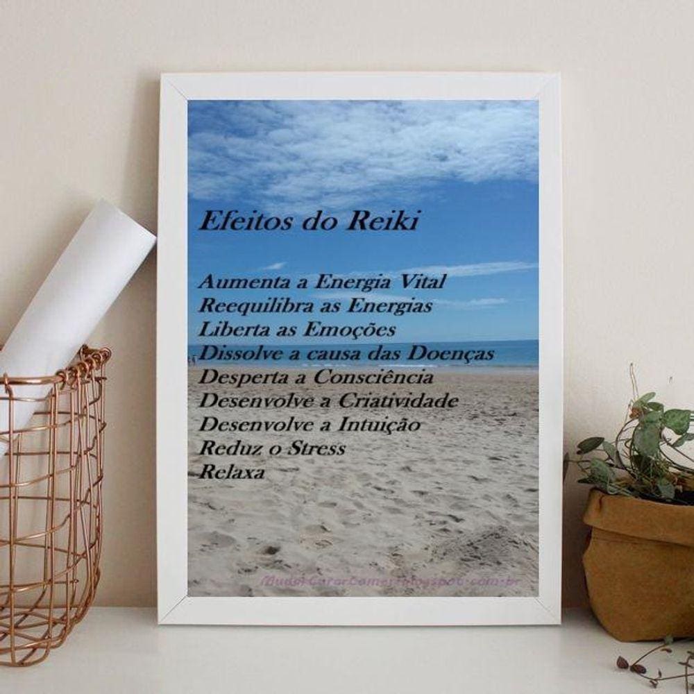 Quadro Decorativo Efeitos Do Reiki 24X18Cm