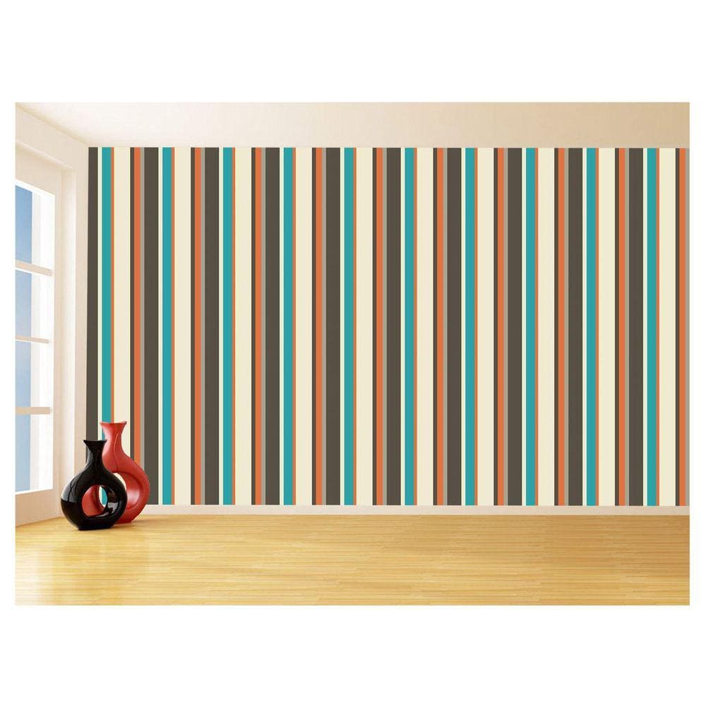 Papel De Parede 3D Listras Coloridas Verticais 3,5M Lst15
