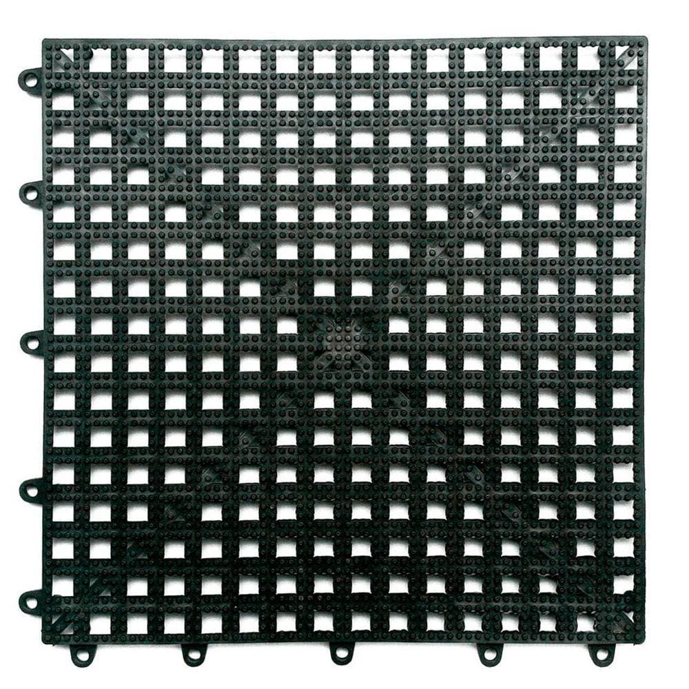 Piso Modular Acqua Kap Kapazi 30x30x8 cm Preto com 6 Peças