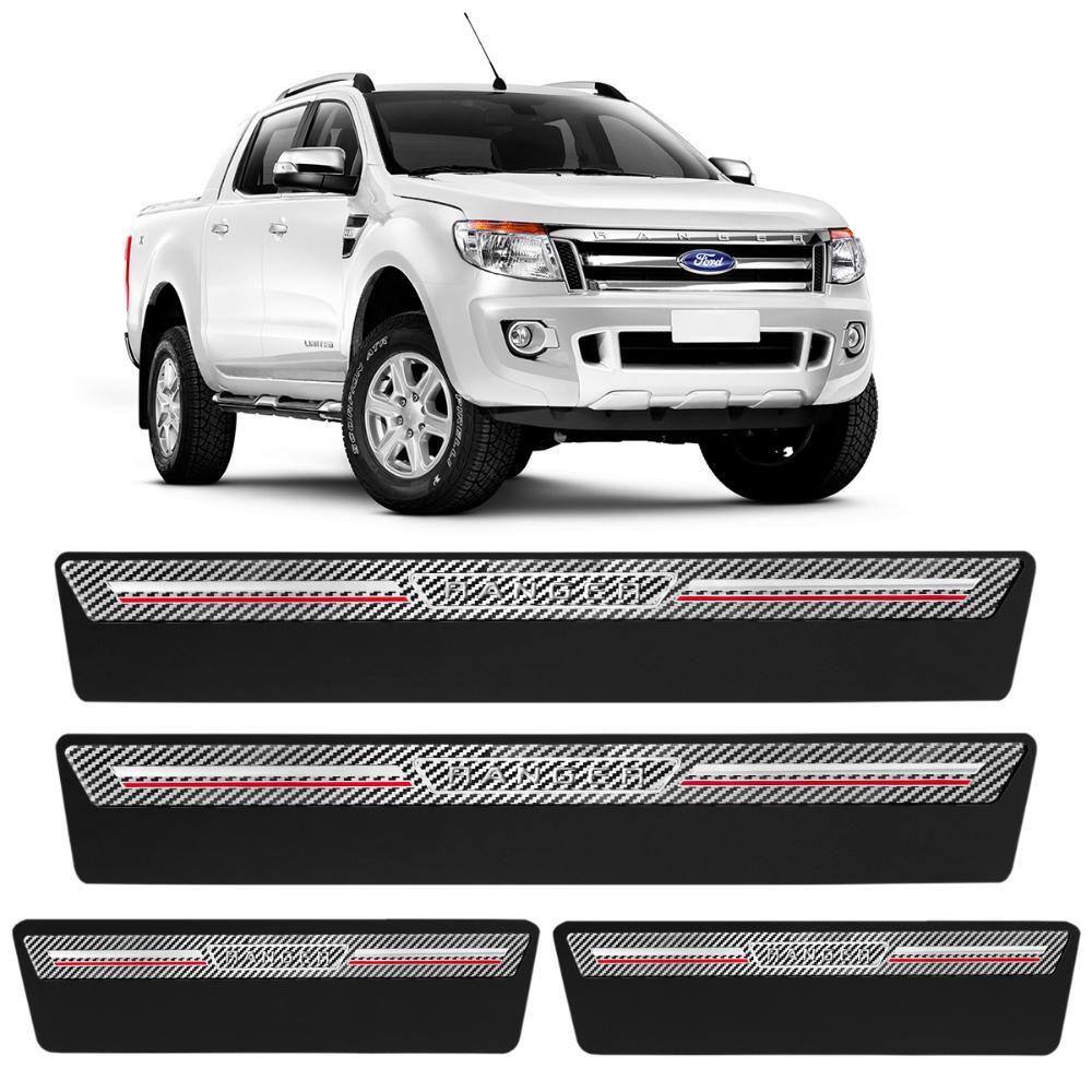 Jogo de Soleira Premium Ranger 2013 a 2023 Carbono 4 Portas