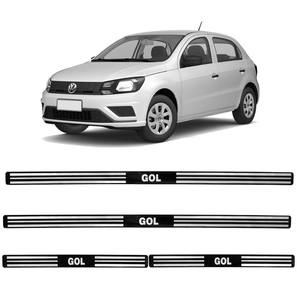 Jogo de Soleira Volkswagen Gol 1994 a 2023 Preto Resinado