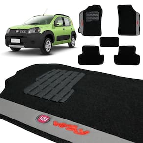 Jogo de Tapete Carpete Novo Uno Way 2010 a 2018 Preto 5 Pçs