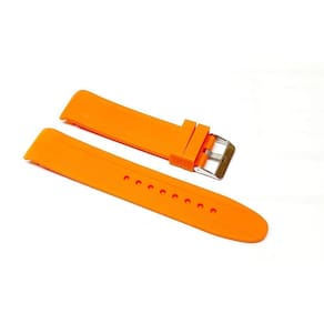 Pulseira Para Relógio De Silicone Curva 22Mm Laranja