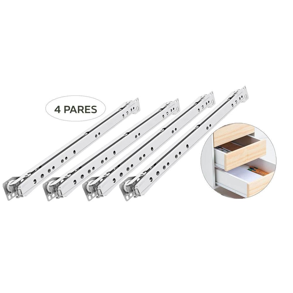 Kit 4 Pares Corrediça Simples De Roldana 50Cm Tts 082 15Kg