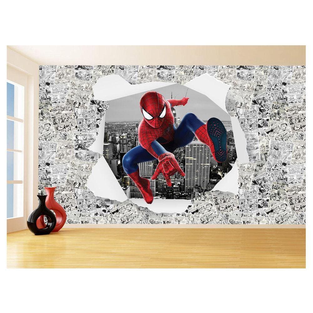 Papel De Parede 3D Heróis Página Quadrinhos Hq 3,5M Nhma263