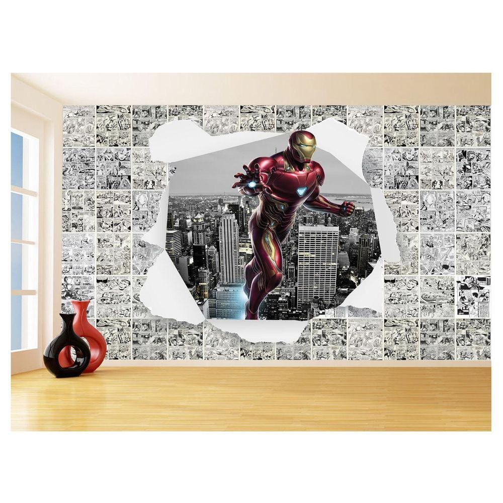 Papel De Parede 3D Heróis Página Quadrinhos Hq 3,5M Nhma237