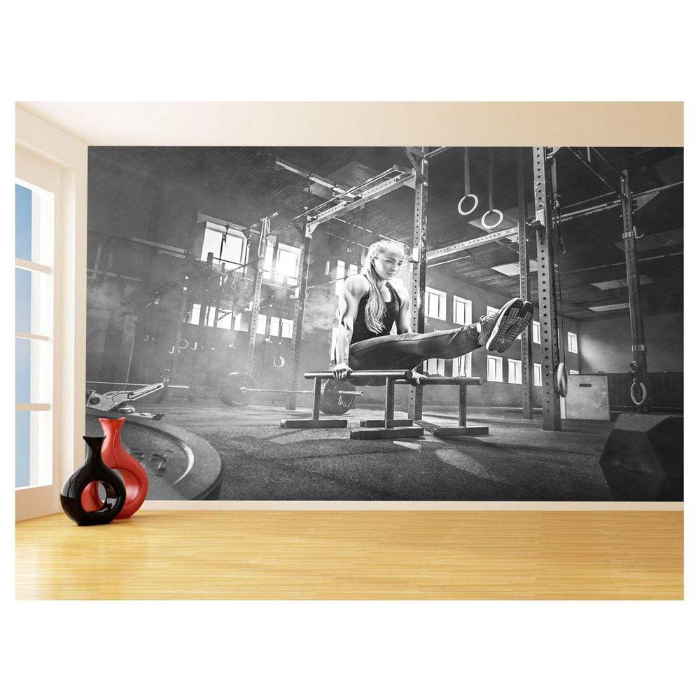 Papel De Parede 3D Academia Exercício Crossfit 3,5M Aca20