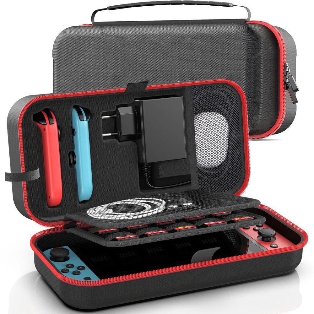 Case Bolsa Nintendo Switch Oled Espaço Carregador Plug BR