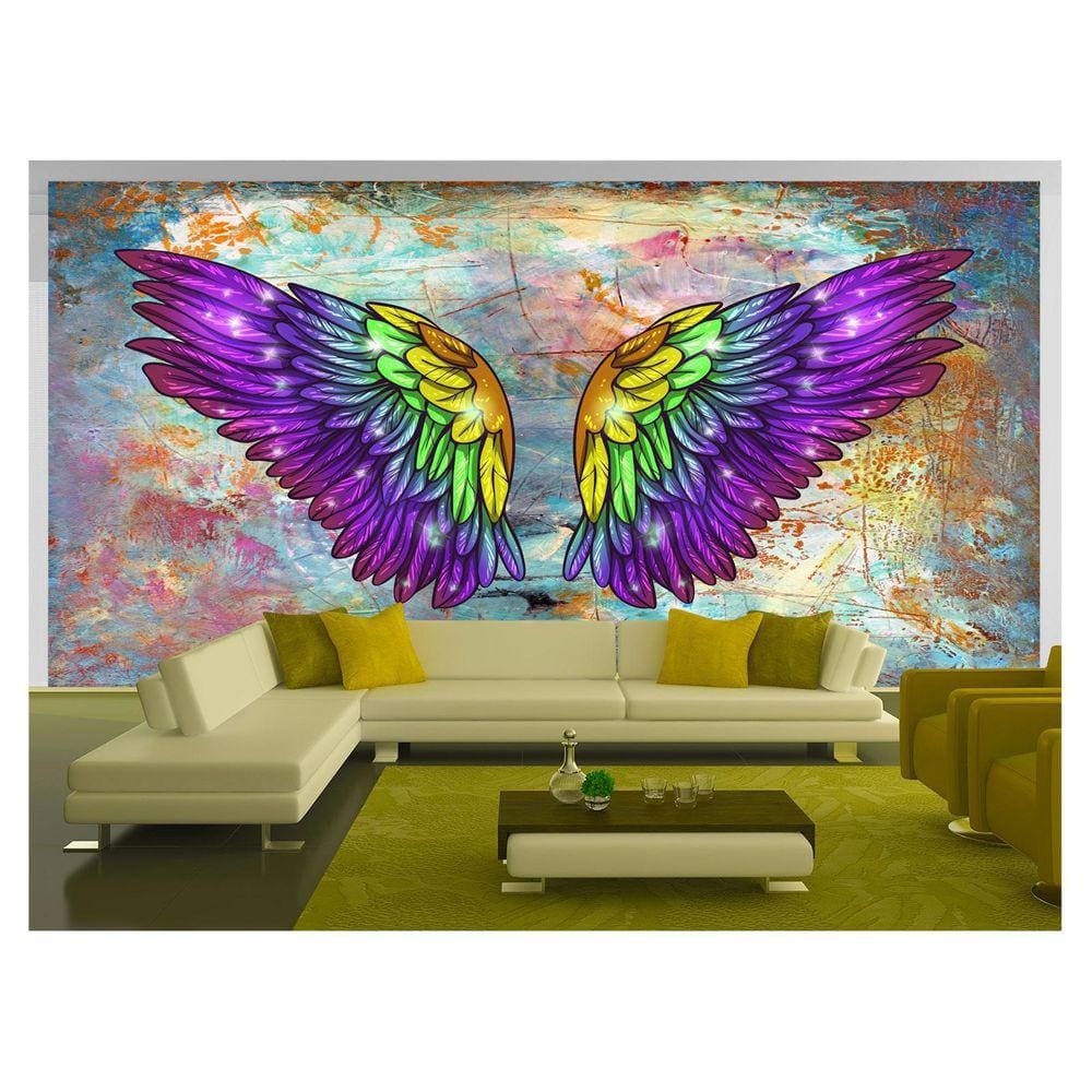 Papel De Parede 3D Arte Asas Selfie Insta Cores 3,5M Tra351
