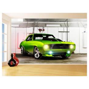 Papel De Parede 3D Carro Antigo Camaro Chevrolet 3,5M Cxr06