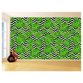 Papel De Parede 3D Textura Folhas Tropicais Mata 3,5M Txt66