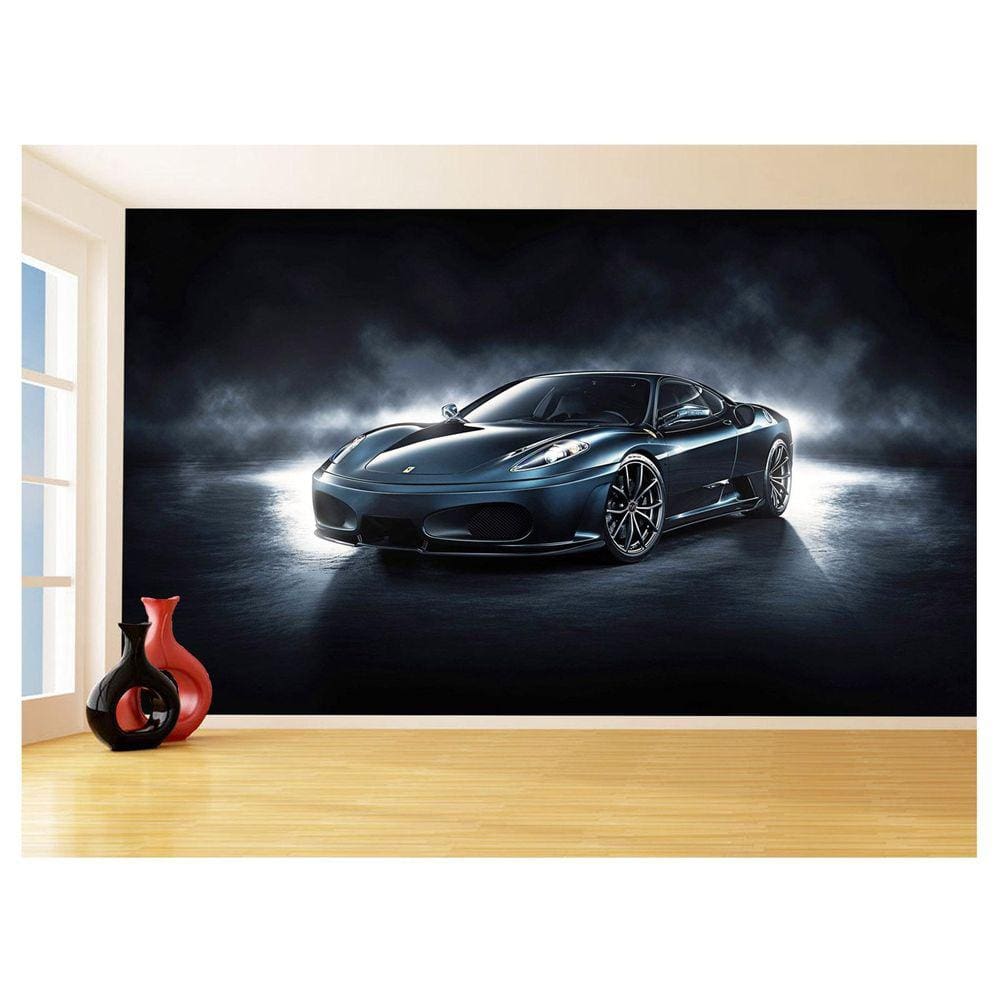 Papel De Parede 3D Carro Ferrari Azul Escuro 3,5M Car103