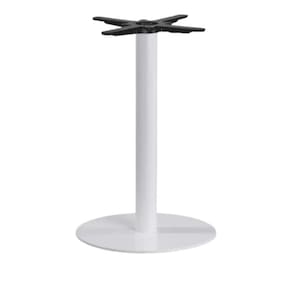 Base de Mesa de Jantar Redonda Pisa Beta Fratini 72 cm (altura) em Aço Cor Branco com Disco Redondo