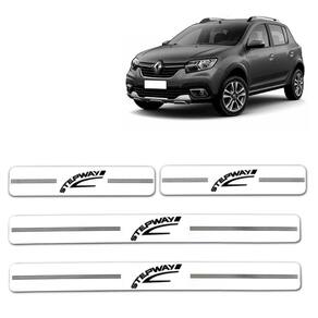Soleira Resinada Renautl Stepway 2009 A 2023 Branco 4 Peças