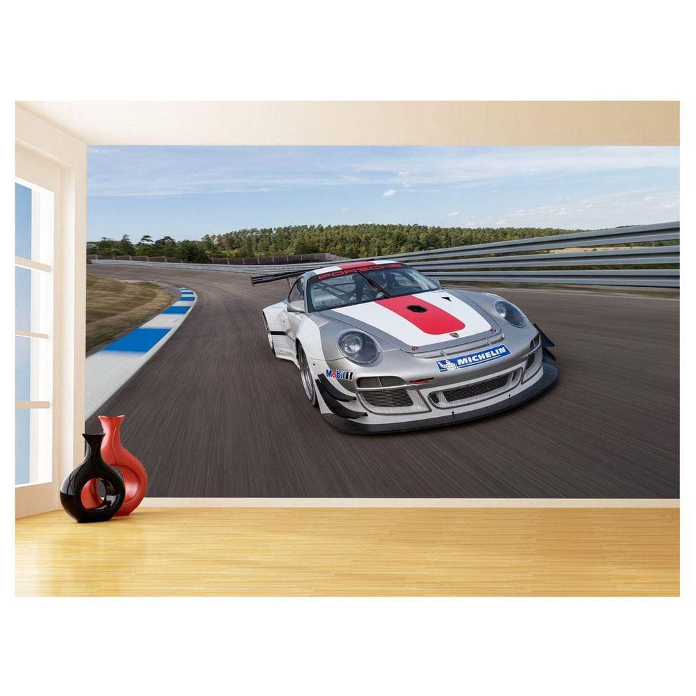 Papel De Parede 3D Carro Porsche 911 Gt3 Pista 3,5M Car319