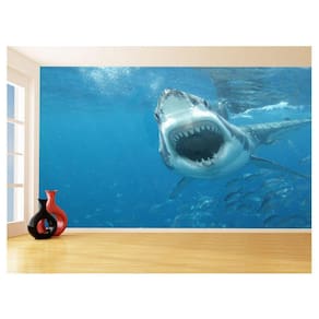 Papel De Parede 3D Animais Tubarão Fundo Do Mar 3,5M Anm553