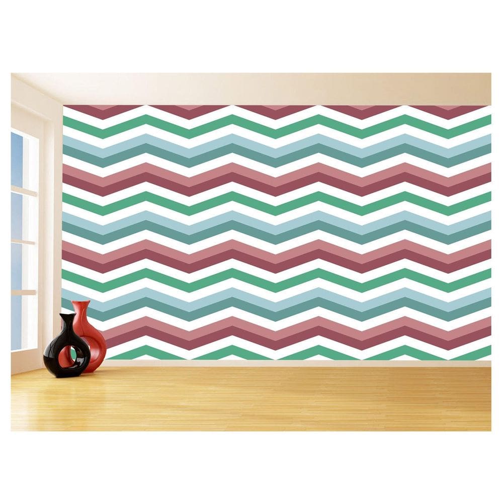 Papel De Parede 3D Sala Chevron Zig Zag Listras 3,5M Zig75