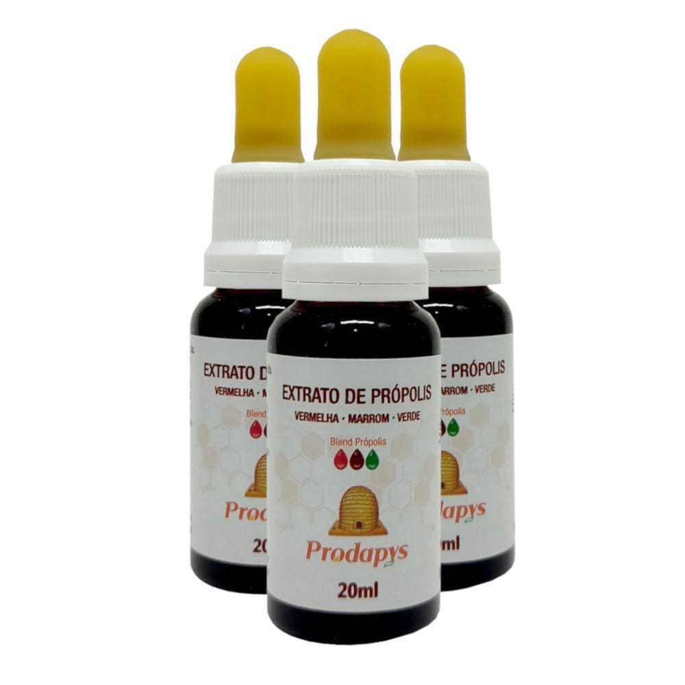 Extrato De Própolis-Blend Vermelha, Marrom E Verde Kit Com 3
