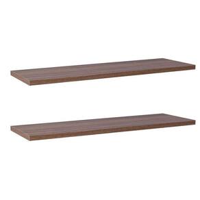 Kit Com 2 Prateleiras 60 X 15cm Suporte Invisivel Cor Nogal Malaga (madeira Escura)