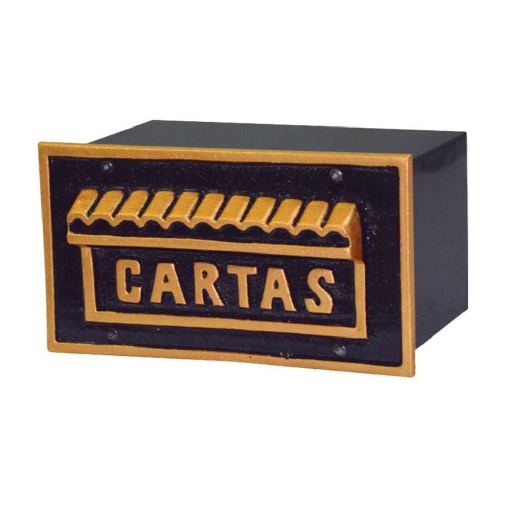 Caixa de Correio Para Cartas Inglesa Ouro Detras 20x25x12cm