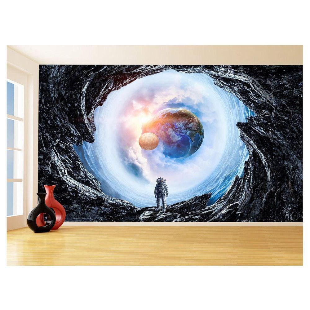 Papel De Parede 3D Espaço Estrelas Astronauta 3,5M Nsp97