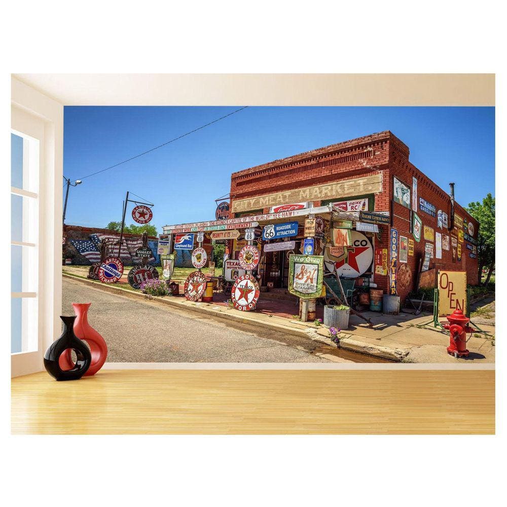 Papel De Parede 3D Cidade Antiga Vintage Retrô 3,5M Cda79