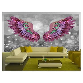 Papel De Parede 3D Arte Asas Selfie Insta Cores 3,5M Tra294
