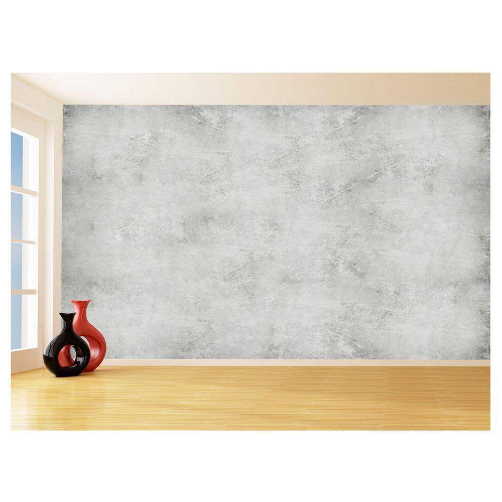 Papel De Parede 3D Concreto Queimado Liso Cinza 3,5M Kkt02