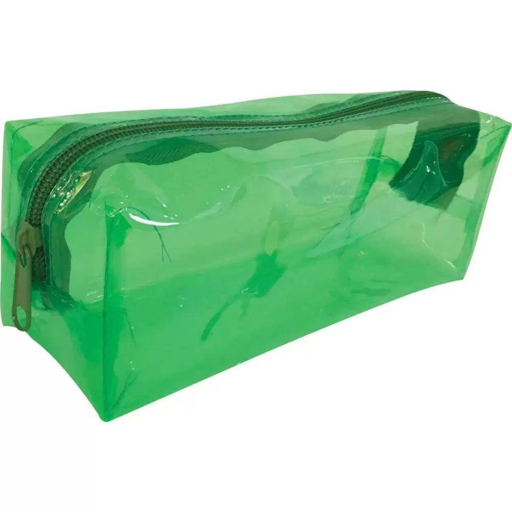 Estojo Escolar PVC Transparente Retangular Juvenil Big Colors Marca Kit