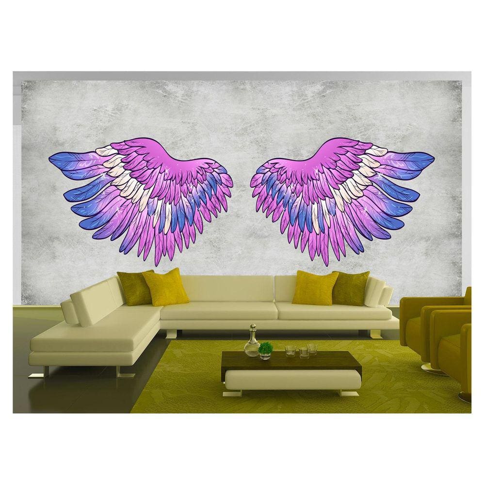 Papel De Parede 3D Arte Asas Selfie Insta Cores 3,5M Tra383