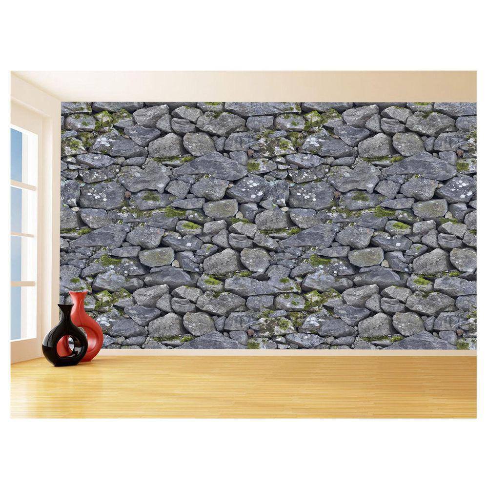 Papel De Parede 3D Pedras Sala Quarto Cozinha 3,5M Stn02