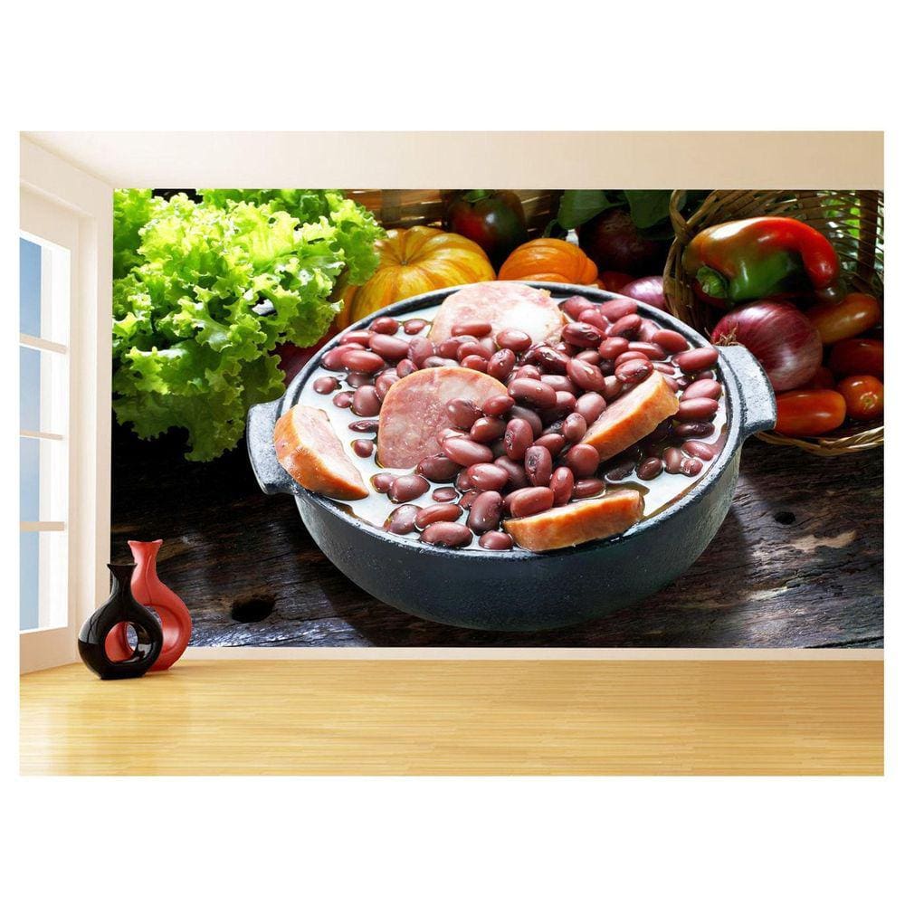 Papel De Parede Alimentos Feijoada Prato Arroz 3,5M Al315