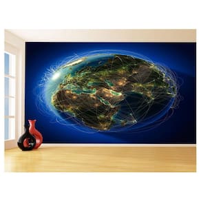 Papel De Parede Espaço Estrelas Planeta Terra 3,5M Nsp197