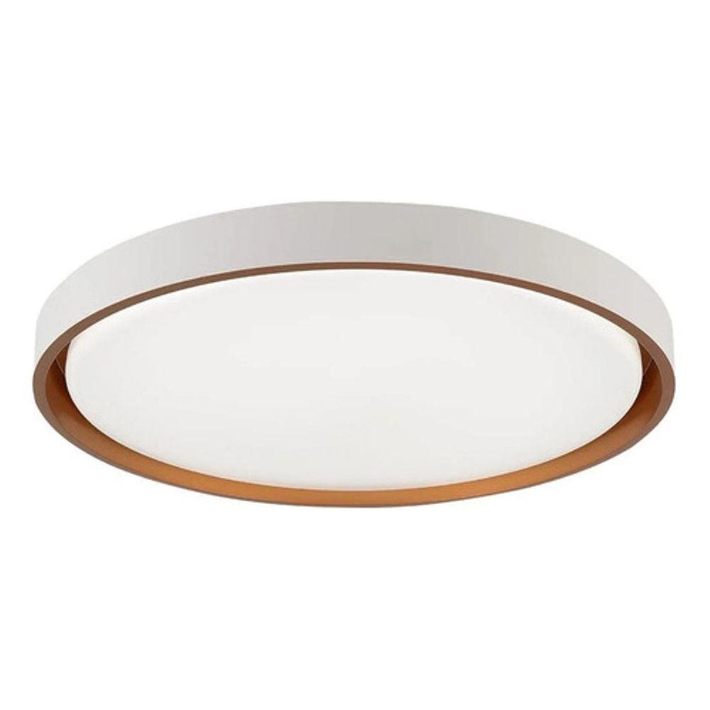 Lustre Plafon Led 6000 K Redondo Branco E Dourado 41 Cm