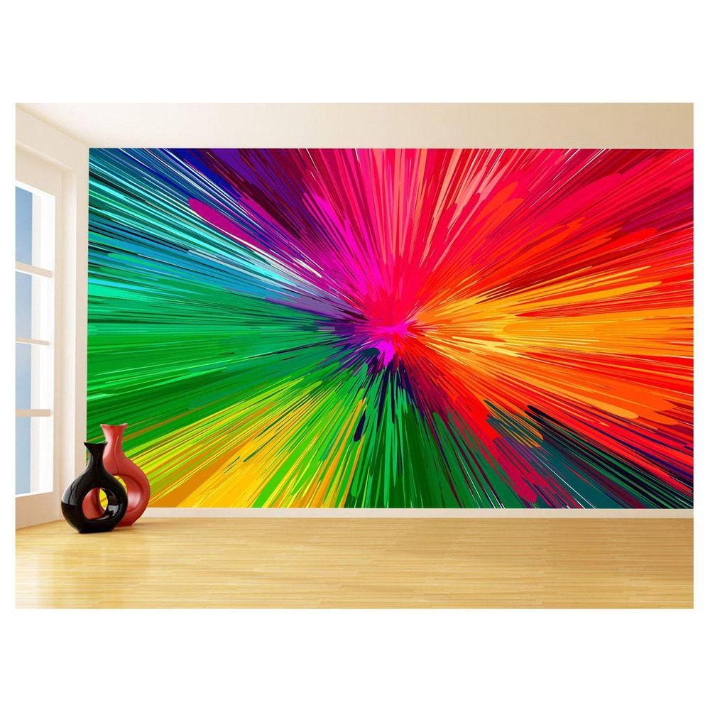 Papel De Parede 3D Geométrico Formas Linhas Cor 3,5M Gmt101