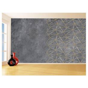 Papel De Parede 3D Concreto Queimado Risco Bege 3,5M Kkt112