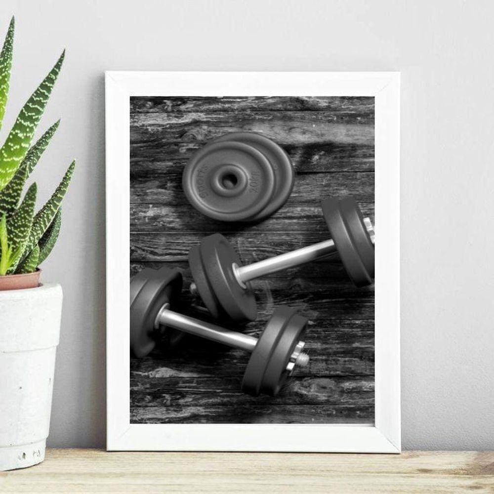 Quadro Foto Haltere - Preto E Branco 33X24Cm