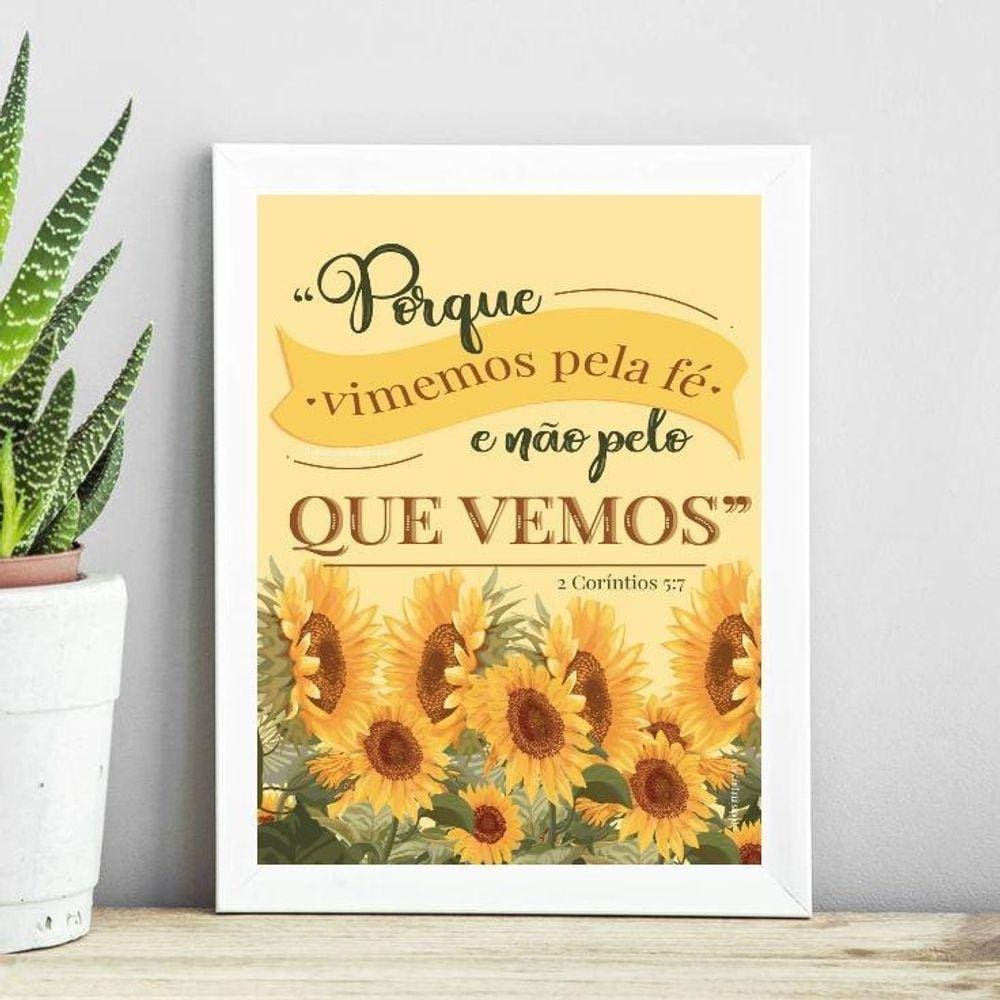 Quadro Coríntios - Vivemos Pela Fé 45X34Cm - Com Vidro