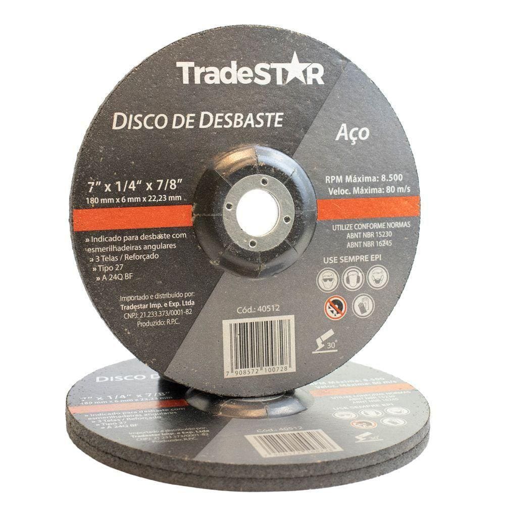 Disco De Desbaste Metal 7 Pol 180 X 6 Mm