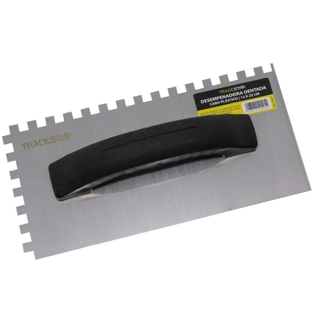 Desempenadeira Aço Dentada 22 Dentes 25x12mm Cabo Plástico Tradestar