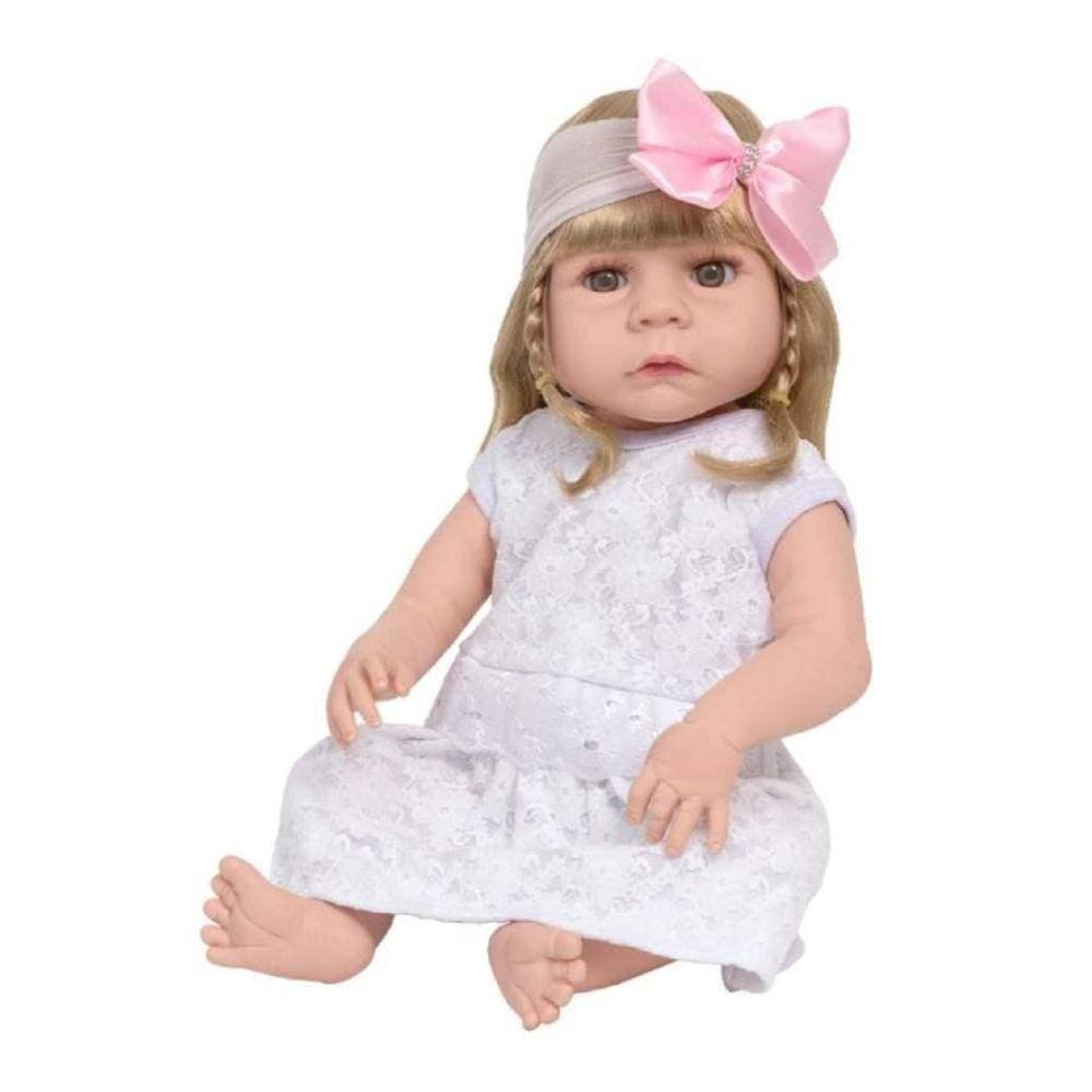 Boneca Reborn Realista Loira Enxoval Completo Vários Itens