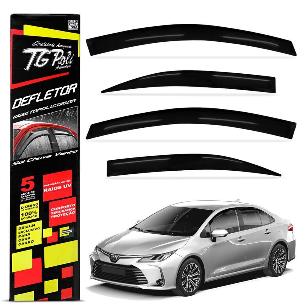 Calha de Chuva Corolla 2020 a 2023 Acrílico Fumê Tgpoli
