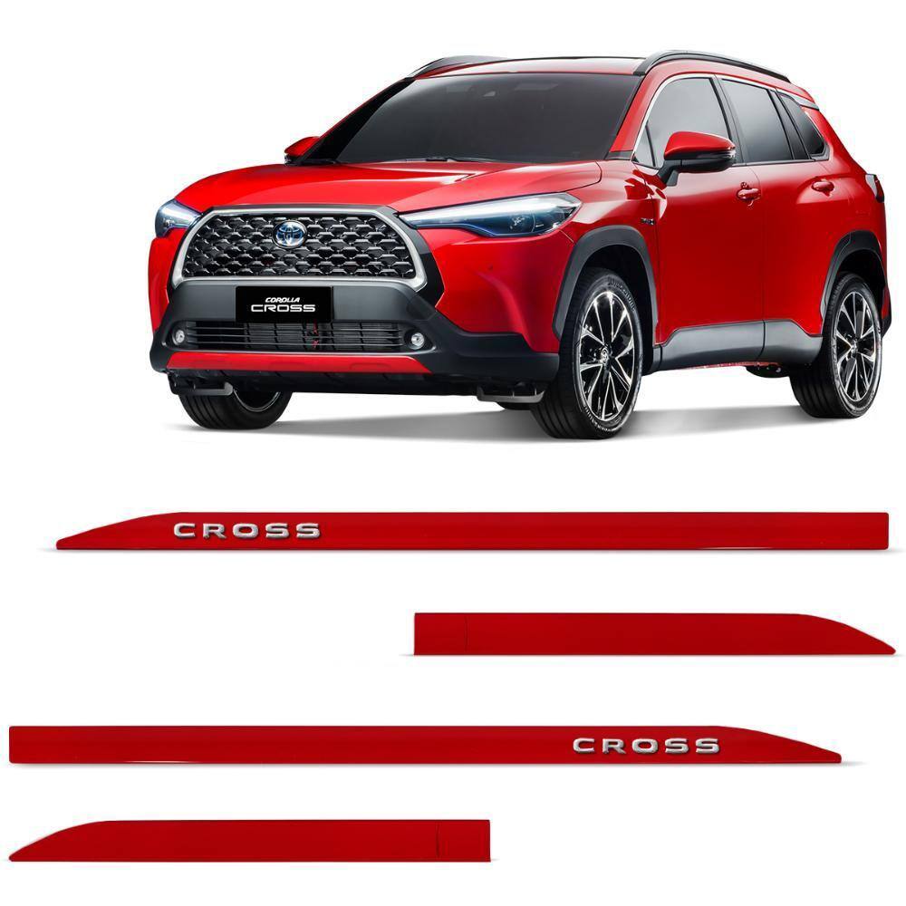 Friso Corolla Cross 2021 2023 Vermelho Granada Alto Relevo