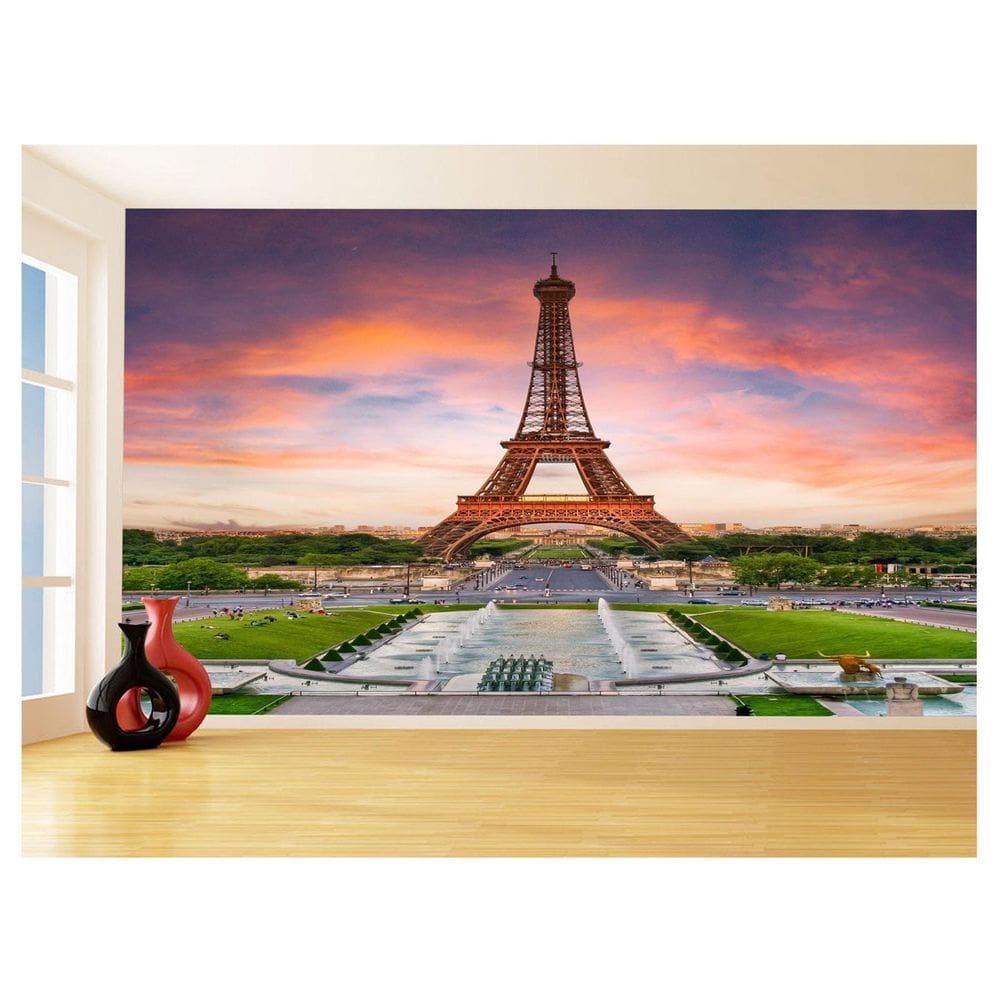 Papel De Parede Paris Torre Eiffel Sol Nuvens 3,5M Ncd304